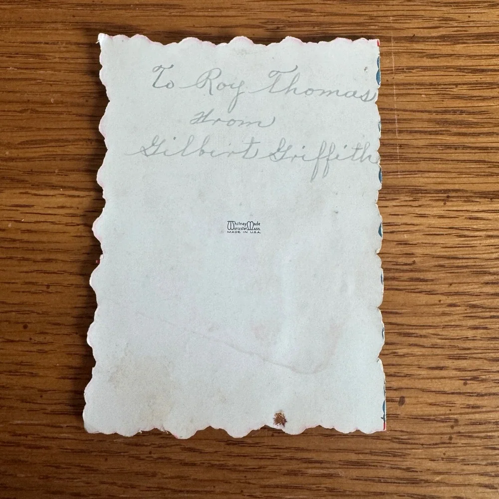 Vintage Valentine Card Girl Holding Heart Embossed Whitman Made Worcester MA USA